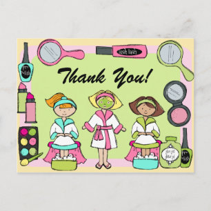 Custom Spa Party Verjaardag Bedankt Briefkaart