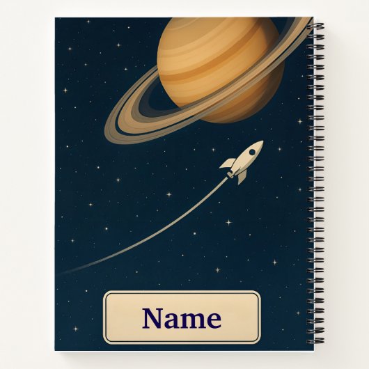 Custom Space Adventure Notitieboek voor jongens (Achterkant)