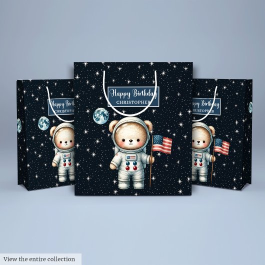 Custom Space Beer Gift Bag voor Boy Celebration Medium Cadeauzakje