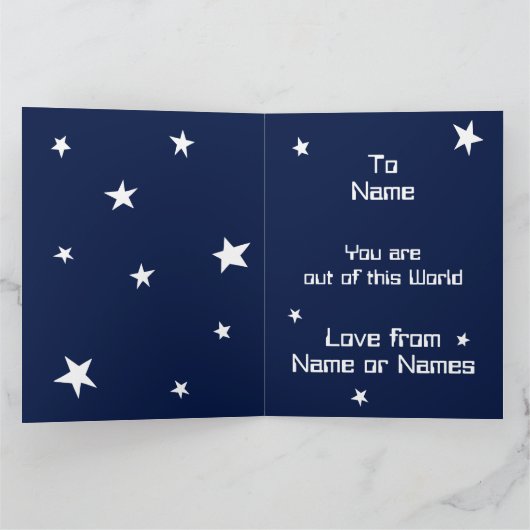 Custom Spaceman Astronaut Cosmic Moederdag Kaart (Binnen)