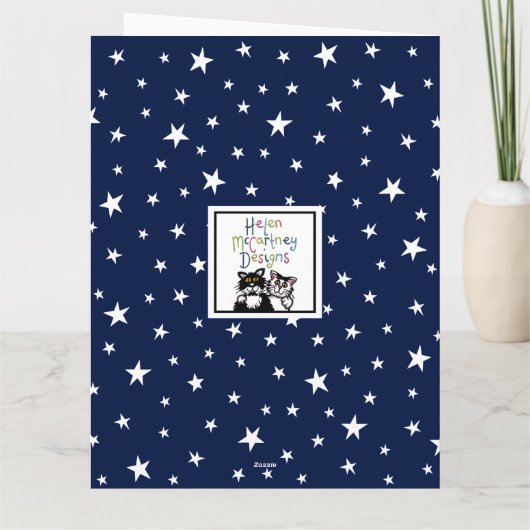 Custom Spaceman Astronaut Cosmic Vaderdag Kaart (Achterkant)