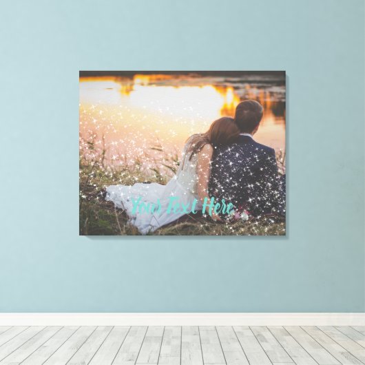 Custom Sparkle Light Effect Bruiloft Canvas Idee (Insitu (Houten vloer))