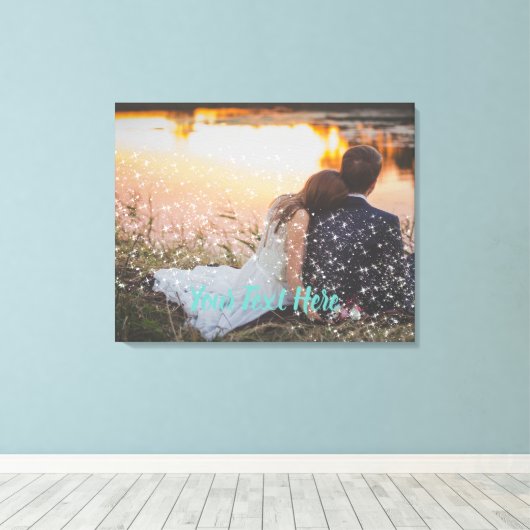 Custom Sparkle Light Effect Bruiloft Canvas Idee Afdruk (Insitu (Houten vloer))