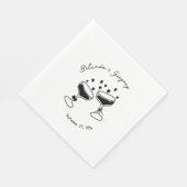 Custom Sparkling Cocktail Cheers Doodles Wedding Servet (Hoek)