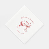 Custom Sparkling Cocktail Cheers Doodles Wedding Servet (Hoek)