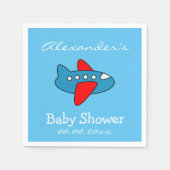 Custom speelgoed vliegtuig baby shower servetten v (Voorkant)