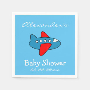 Custom speelgoed vliegtuig baby shower servetten v