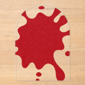 Custom Splash Tomato Red Clear Acrylic Invitation (Recto)
