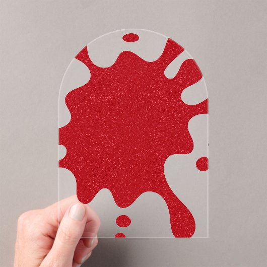 Custom Splash Tomato Red Clear Acrylic Invitation Acryl Uitnodigingen (Insitu (Draagbaar))