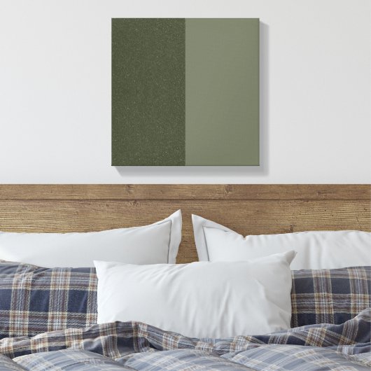 Custom Split Moss Green Canvas — Textuur + Solid (Insitu (Slaapkamer))