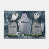 Custom Spooky Creepy Ghost Tombstone Halloween Deurmat (Voorkant)
