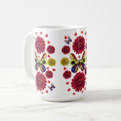 Custom Spring Butterfly Floral Gift Koffiemok (Voorkant links)