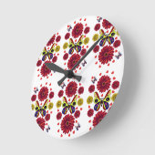 Custom Spring Butterfly Floral Gift Ronde Klok (Hoek)