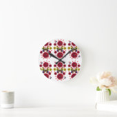 Custom Spring Butterfly Floral Gift Ronde Klok (Huis)