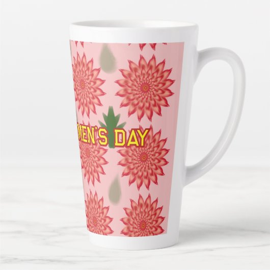 Custom Spring Flower Women's Day Pattern  Latte Mok (Rechts)
