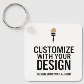 Custom Square Business Blank Company Branded Sleutelhanger (Voorkant)