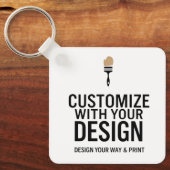 Custom Square Business Blank Company Branded Sleutelhanger (Voorkant)