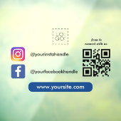 Custom Square Business Logo Social Media QR Code Raamsticker (Vel 3)