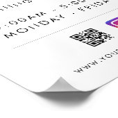 Custom Square Business Logo Welkomsttijden QR-code Poster (Hoek)