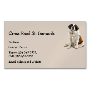 Custom St. Bernard Dog Pet Animal Logo Magnetisch Visitekaartje