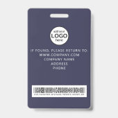 Custom Staff Barcode Event Blue Badge (Achterkant)