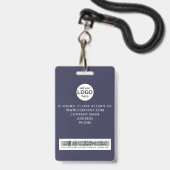 Custom Staff Barcode Event Blue Badge (Achterkant met lanyard)