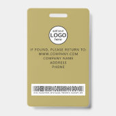 Custom Staff Barcode Event Gold Badge (Achterkant)