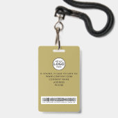 Custom Staff Barcode Event Gold Badge (Achterkant met lanyard)