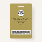 Custom Staff Barcode Event Gold Badge (Achterkant)