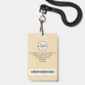Custom Staff Barcode Event Gold Badge (Achterkant met koord)