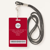Custom Staff Barcode Event Red Badge (Achterkant met draagriem)