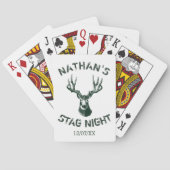 Custom Stag Night Antlers gepersonaliseerd Pokerkaarten (Achterkant)