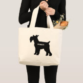 CUSTOM Standard Schnauzer Dog Silhouette Grote Tote Bag (Voorkant (product))
