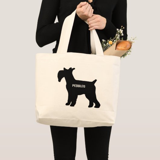 CUSTOM Standard Schnauzer Dog Silhouette Grote Tote Bag (Voorkant (product))