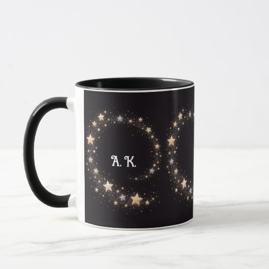 Custom Star Spiral Initials Gift Mug Mok (Links)