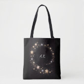Custom Star Spiral Initials Gift Tote Bag (Voorkant)
