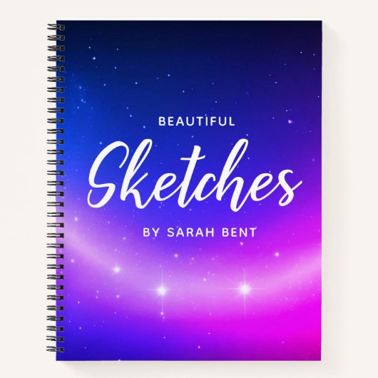 Custom Stars  naam Sketchbook Notitieboek (Voorkant)