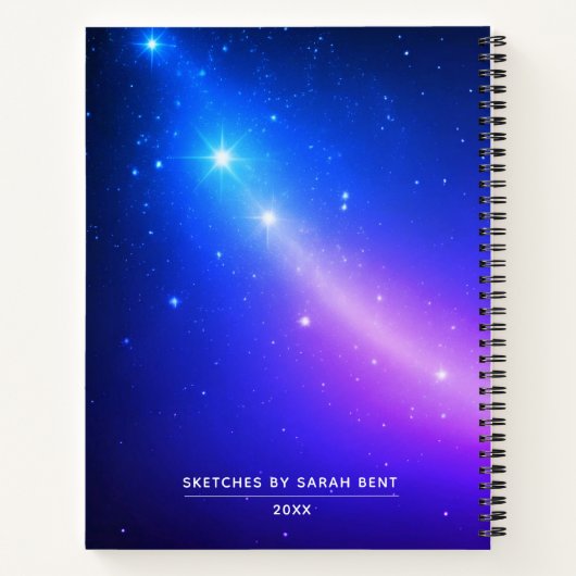Custom Stars  naam Sketchbook Notitieboek (Achterkant)