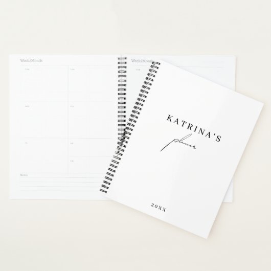 Custom Stijlvol Wit Zwart Minimalistisch Script Planner (Display)