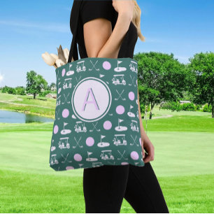 CUSTOM STIJLVOLLE LADY GOLFER MONOGRAM DRAAGTAS