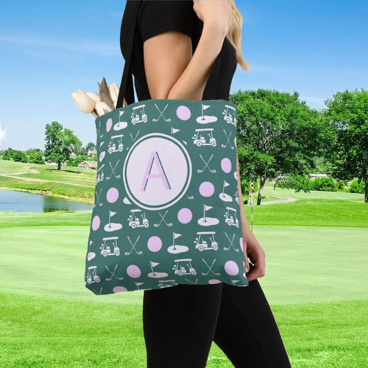 CUSTOM STIJLVOLLE LADY GOLFER MONOGRAM DRAAGTAS