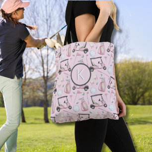 CUSTOM STIJLVOLLE LADY GOLFER MONOGRAM DRAAGTAS