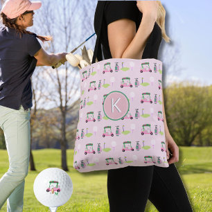 CUSTOM STIJLVOLLE LADY GOLFER MONOGRAM DRAAGTAS