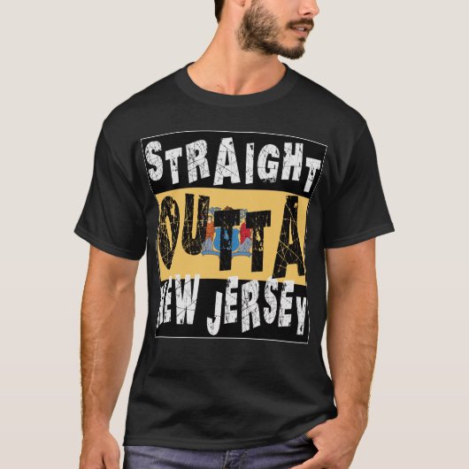 CUSTOM Straight Outta New Jersey Meme T-shirt (Voorkant)