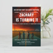 Custom Stranger Birthday Party Invite Funny Kids Kaart (Staand voorkant)