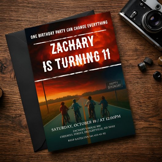 Custom Stranger Birthday Party Invite Funny Kids Kaart