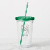 Custom Striped Monogram Initial & Name  Acryl Drinkbeker (Achterkant)