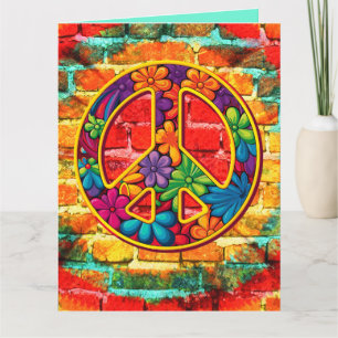 Custom Stropdas Die Peace Sign Brick Wall Graffiti Kaart