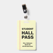 Custom Student Hall Pass Badge (Voorzijde met clip)