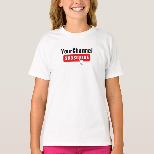 Custom Subscribe YourChannel T-shirt (Voorkant)